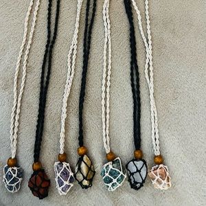 Handmade Stone and Woven Necklace Cord